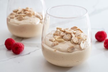 Mousse de manteiga de amendoim rica em proteínas