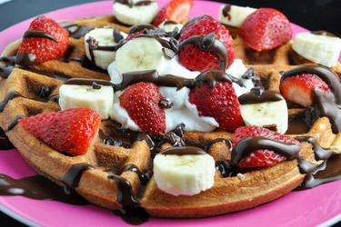 Waffles/panquecas sem glúten e muita proteína