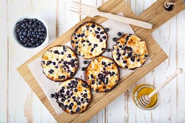 Panquecas de queijo cottage com proteína em pó