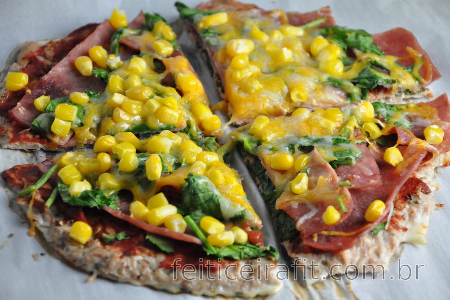 Massa de pizza fitness de atum