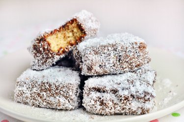 Bolo prestígio fit (lamingtons)