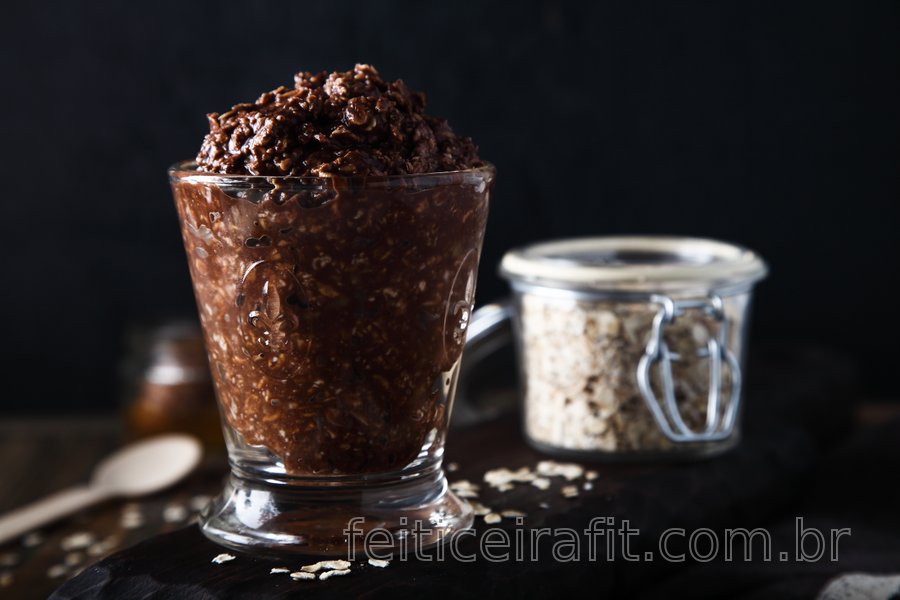 Mingau de aveia sabor brownie