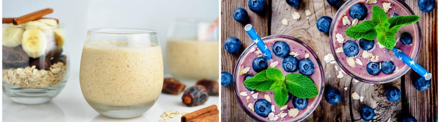 Smoothies e drinques com alto teor de proteína